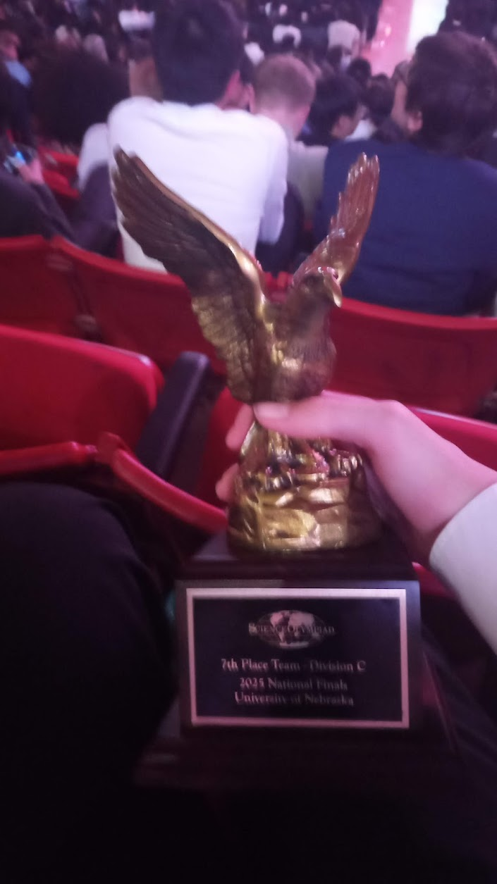 7th place trophy